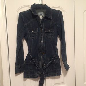 Flattering Old Navy Denim Jacket w/ tie